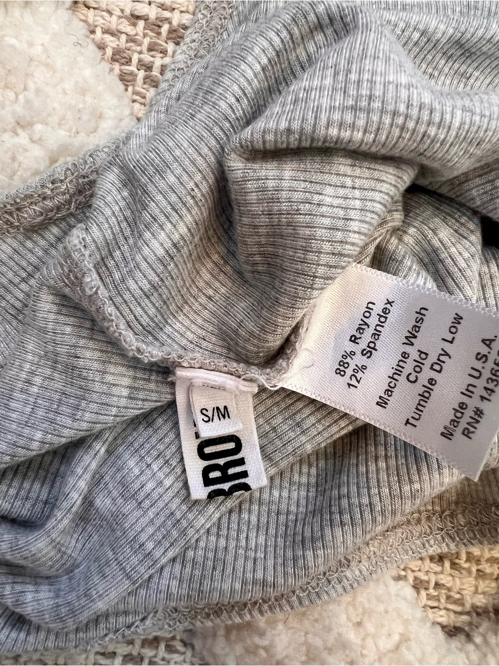 Joah Brown Single Strap One Shoulder Crop Tank Top Small/Med Heather Grey - Picture 5 of 6